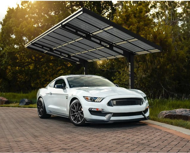 Palram Canopia Carport Sydney Wave in Schwarz mit Polycarbonat-Dach und integrierten Regenrinnen, B: 587 cm, T: 286 cm - Bild 1
