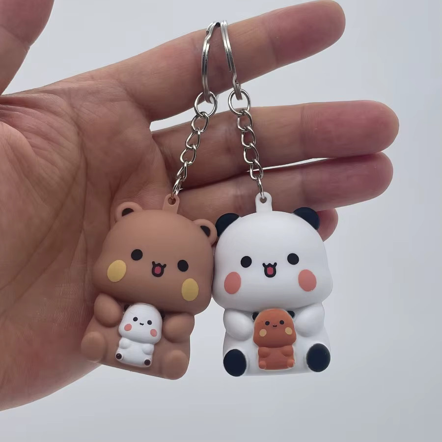 SHINEHENG Bubu und Dudu Schlüsselanhänger, Panda Bär, Stimmspielzeug, Leuchtend - Bild 2