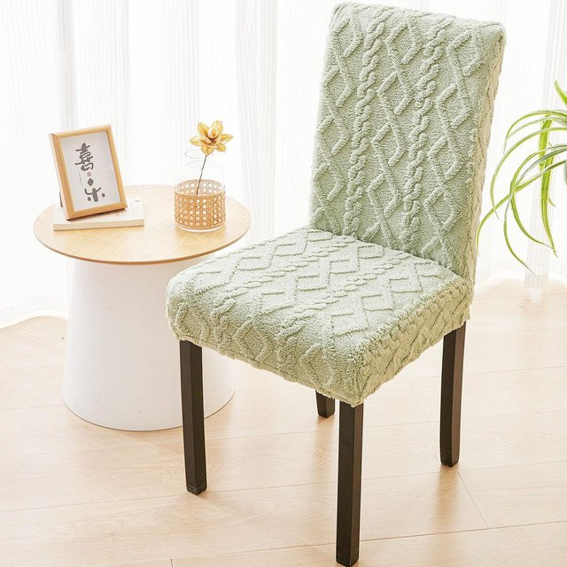 Elastischer Jacquard Stuhlbezug für Esszimmerstühle in Grün - Bild 1