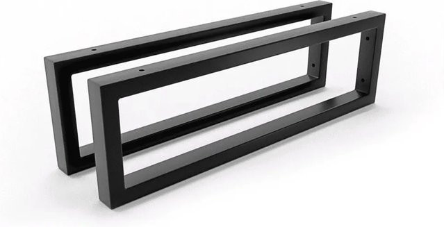 HEVVA Waschtischhalterung RHEIN 2er Set Schwarz matt aus Metall, Höhe: 15 cm, Tiefe: 50 cm - Bild 1