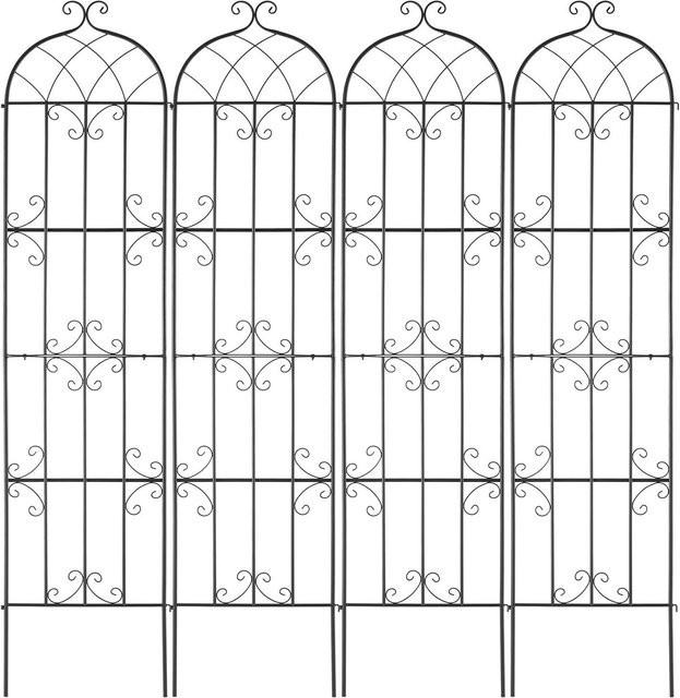 4er-Pack Buying Solutions, MB Metall-Gartengitter zur Stütze von Kletterpflanzen in Schwarz, Stahl, Höhe: 220 cm, Breite: 51 cm, Tiefe: 51 cm - Bild 1