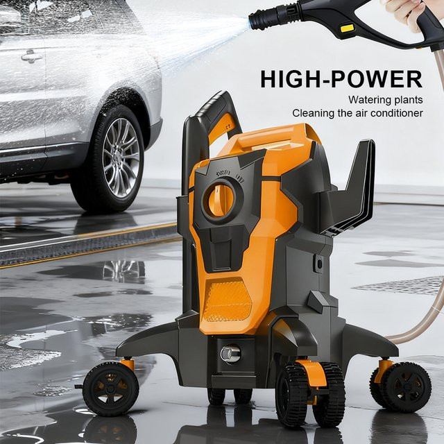 LANXSTAR Elektrischer Hochdruckreiniger Handheld Multifunktions-Autowaschanlage mit 3000 W Hochleistungs-Kupferkernmotor in Orange - Bild 1