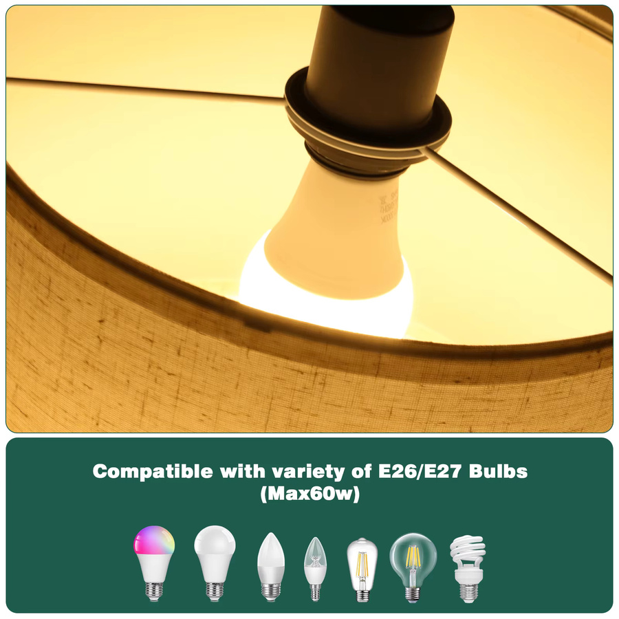Oraymin Bogenlampe Moderne Stehlampe mit Beige Leinen-Lampenschirm und Verstellbarem Kopf, Höhe: 170 cm, Inklusive LED E27 Warmweiß - Bild 2