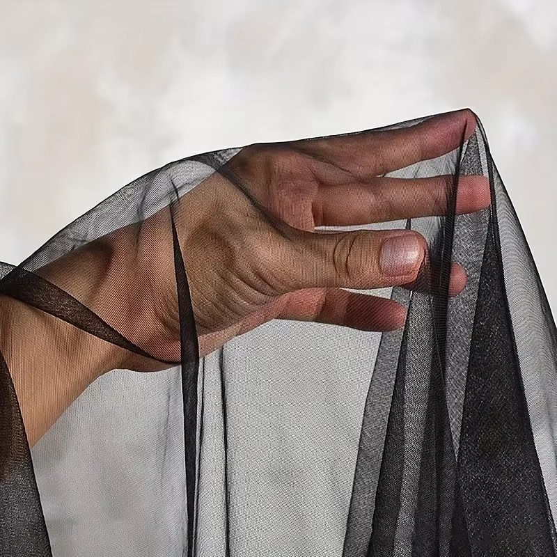 Weicher Tüll Mesh Stoff in Schwarz für DIY Hochzeit und Kleidung, Breite: 160 cm - Bild 2