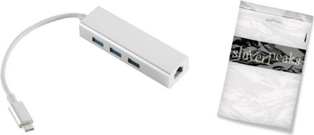 SHIVERPEAKS USB-C Hub mit RJ45 Ethernet 1 Gbit/s und 3x USB-A Buchsen in Silber und Weiß - Bild 1