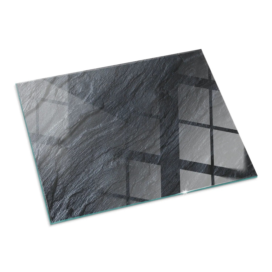 Tulup Glasplatte für Kaminöfen in Schwarz mit Steinoberflächenstruktur, B: 80 cm, T: 60 cm - Bild 2