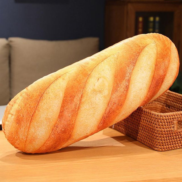 Binchi Fitness Französisches Brot Plüschkissen, Plüsch / Textil, Braun - Bild 1
