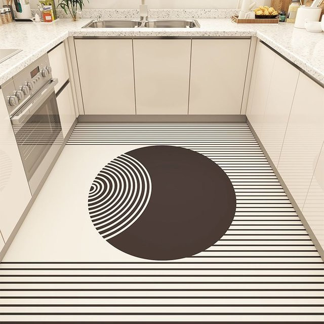 Karpetti Flächenteppich aus PVC, wasserdicht und rutschfest, geometrisches Design, mehrfarbig, B/T: 100 x 120 cm - Bild 1
