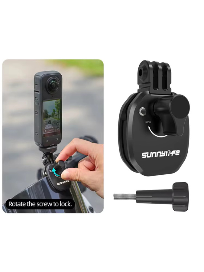 Aluminium Motorrad-Windschutzscheiben-Clip für Insta 360 X5, DJI Action 5 Pro, GoPro und DJI Pocket 3 in Schwarz - Bild 7