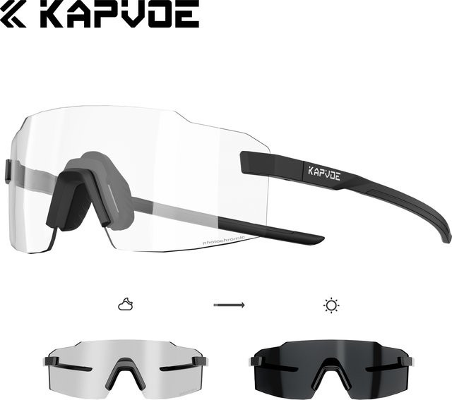 Kapvoe Photochrome Laufsonnenbrille, Vollrand, Kunststoff, Unisex - Bild 1