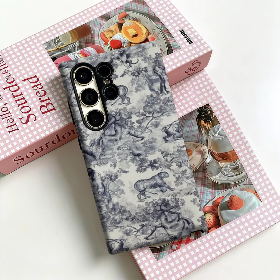 Vintage Safari Tapisserie Handyhülle für Samsung Galaxy S25 Ultra, S24 und S23 Ultra Plus, stoßfeste Doppelschicht Rückabdeckung - Bild 3