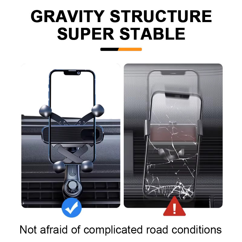 SEAMETAL Gravity Autotelefonhalter für Lüftungsschlitze in Schwarz mit 360-Grad-Rotation und Teleskopfunktion für Smartphones von 4,7 bis 7 Zoll - Bild 3