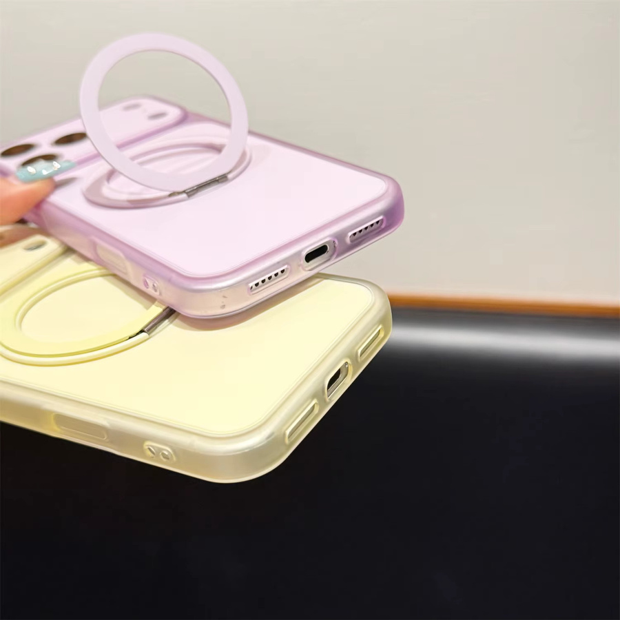 RPKKS Magnetische Klapphalterung Handyhülle für iPhone 17 16 15 14 13 ProMax mit MagSafe und stoßfestem Jelly-Rahmen in Purple - Bild 2
