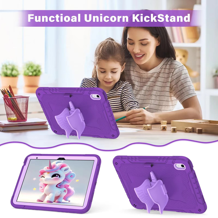 Einhorn Tablet Hülle für Apple iPad 10. Generation 10,2 Zoll und iPad 7/8/9. Generation in Pink und Purple - Bild 4