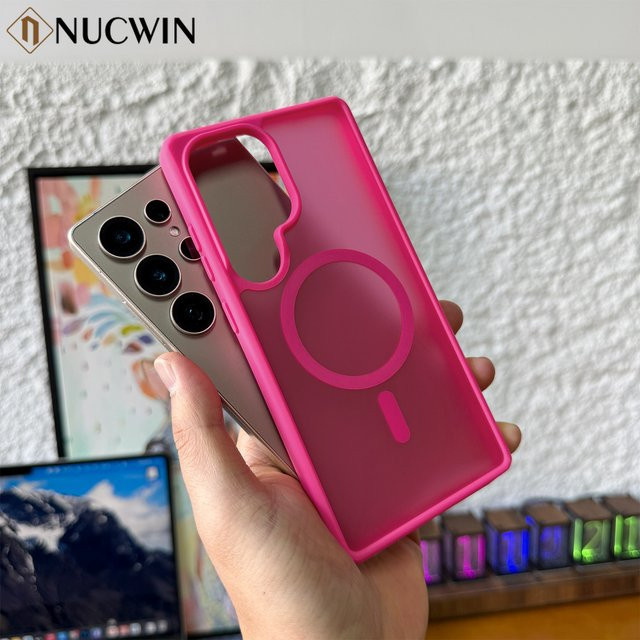 NUCWIN Magnetische Matte Schutzhülle für Samsung Galaxy S26 Ultra S25 S24 S23 S22 Ultra Plus S25 FE A15 A25 A16 A26 Transparent - Bild 1