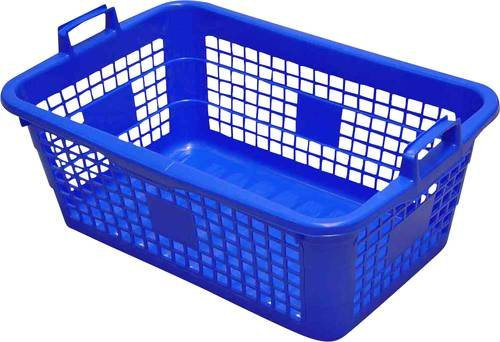 Eckiger Wäschekorb von LOCKWEILER in Blau mit 45 l Fassungsvermögen und Griffen, Höhe: 62 cm - Bild 1