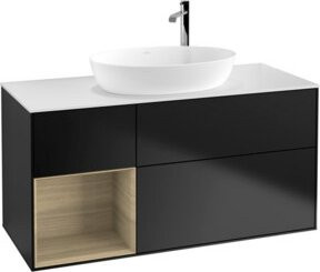 V&B Waschtischunterschrank Finion mit Wandbeleuchtung, Farbe: Weiß lackiert, Breite: 120 cm, Tiefe: 50,1 cm, Höhe: 50,1 cm - Bild 1
