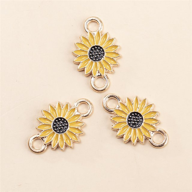 Anhänger Charms, Gelbe Blume, Metall, Unisex - Bild 1