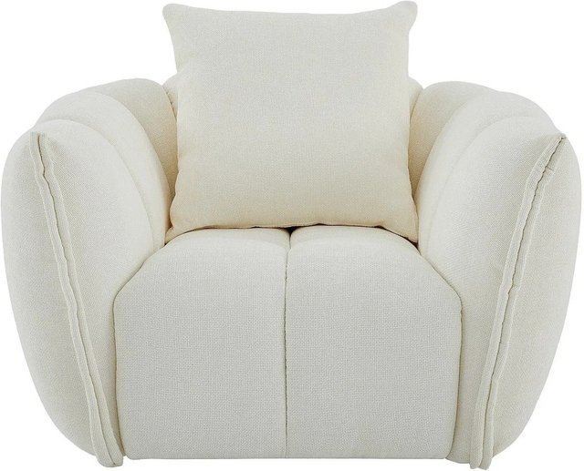 Vente-unique Sessel Gonolon mit gerader Rückenlehne und Armlehnen in Beige aus Stoff, Höhe: 107 cm - Bild 1