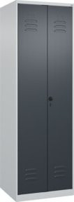 C+P Wäsche- und Garderobenspind Classic PLUS mit 2 Abteilen, Anthrazitgrau, H x B x T: 185 x 60 x 50 cm - Bild 1