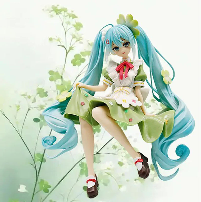 Bandai Miku Blumenfee Figur mit Kleeblatt-Design, mehrfarbig, Höhe: 14 cm - Bild 1