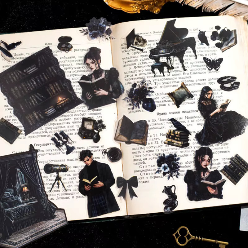 Mr. Paper Black World Pet Sticker Pack mit 6 Motiven in Schwarz für DIY-Geschenke und Dekoration - Bild 1