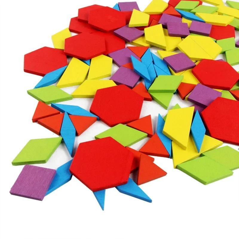 Geometrisches Form-Puzzle, Montessori Holzspielzeug, 155-teiliges Set, ab 3 Jahren - Bild 3