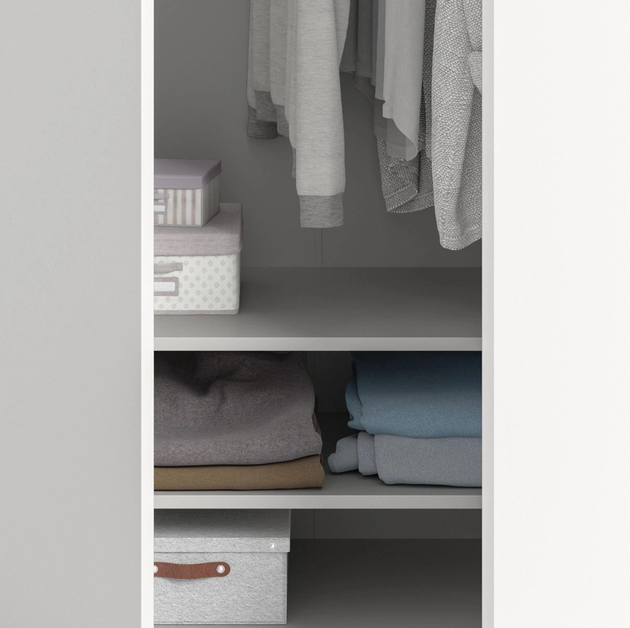 6-türiger Kleiderschrank Carter in Weiß, modern mit Kleiderstange und Regalböden, B: 240 cm, H: 176 cm - Bild 2