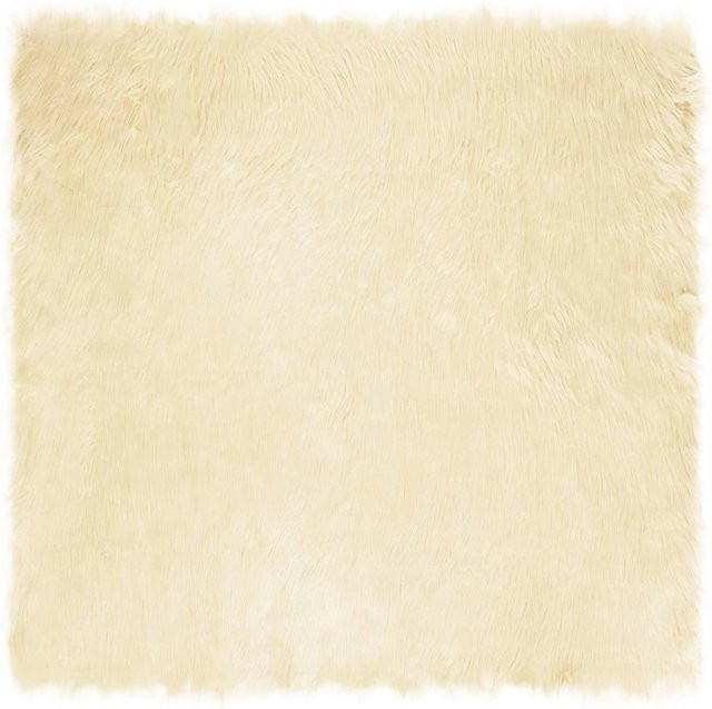 vidaXL Kunstschaffell Teppich Tafalla in Beige, quadratisch, B/T: 160 x 160 cm, Polyester - Bild 1