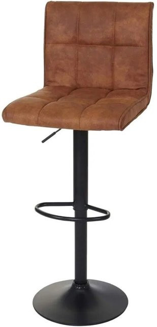 MCW Barhocker B13 Vintage Hellbraun mit 360 Grad Drehsitz aus Polyester und Metall, B/T/H: 44 x 46 x 116 cm - Bild 1