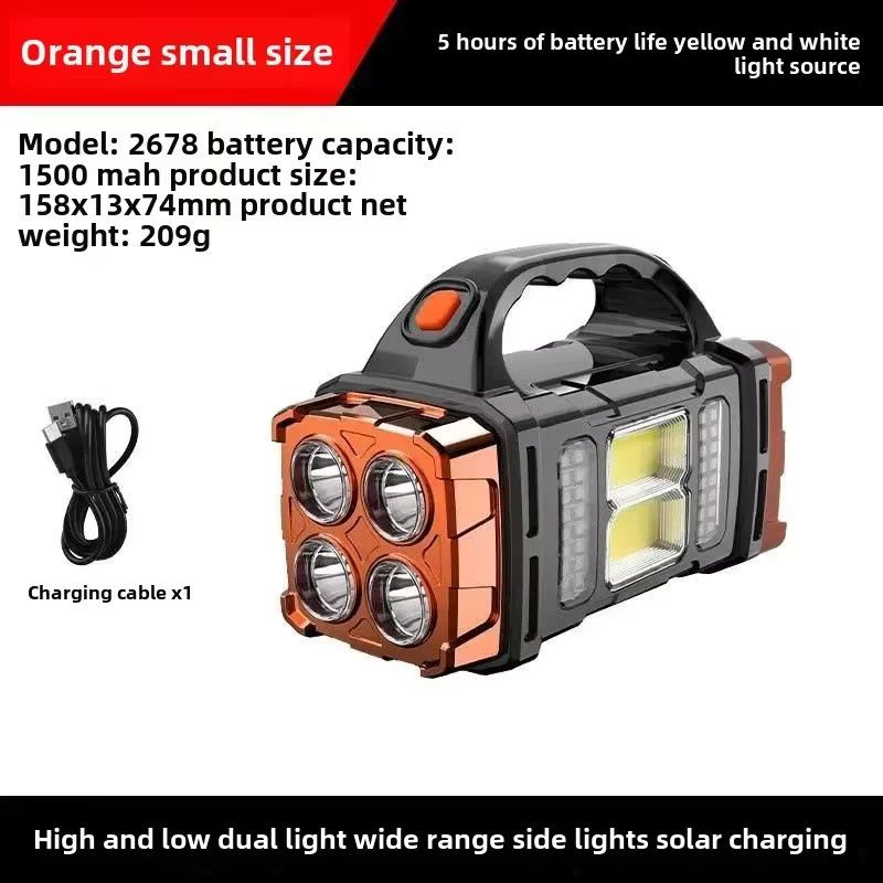 QHSPE COB Multifunktionale Outdoor Solar Notfall Suchscheinwerfer USB Aufladbare Camping Taschenlampe - Bild 4