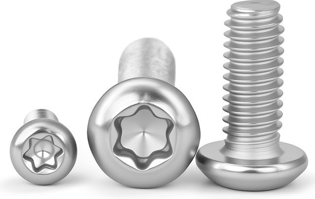 Torx-Flachkopfschrauben aus 304 Edelstahl GB2672 in Silber, verschiedene Größen M2 bis M6 - Bild 1
