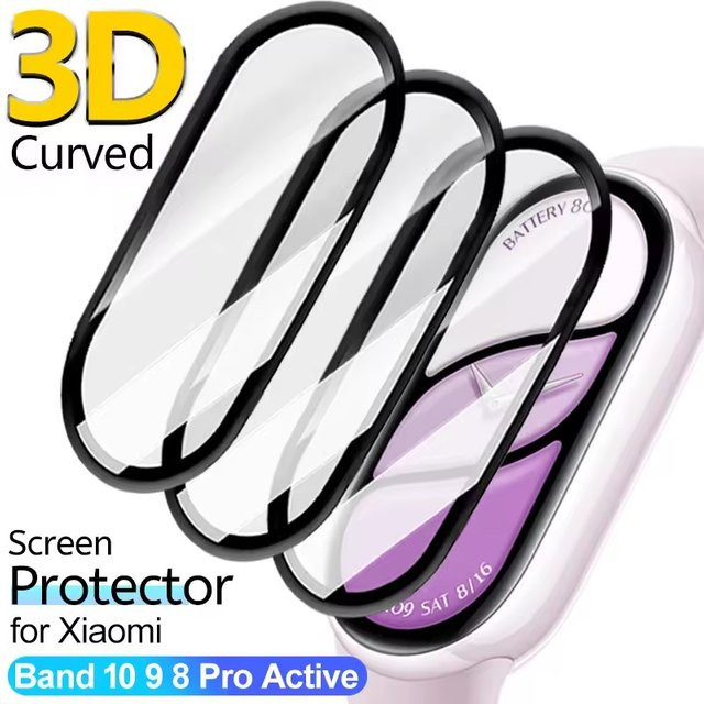 Xiaomi Displayschutzfolie für Mi Band 10 9 8 Pro Active in Transparent mit 3D-gebogenem Schutz und Ultra-HD-Abdeckung - Bild 1