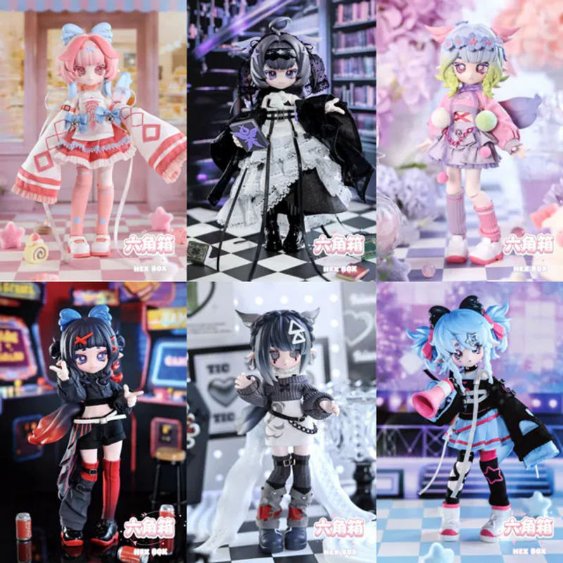 Koushuh Hexagonale Box BJD Blindbox mit beweglicher Gelenkpuppe, mehrfarbige Desktop-Dekoration aus Kunststoff - Bild 1