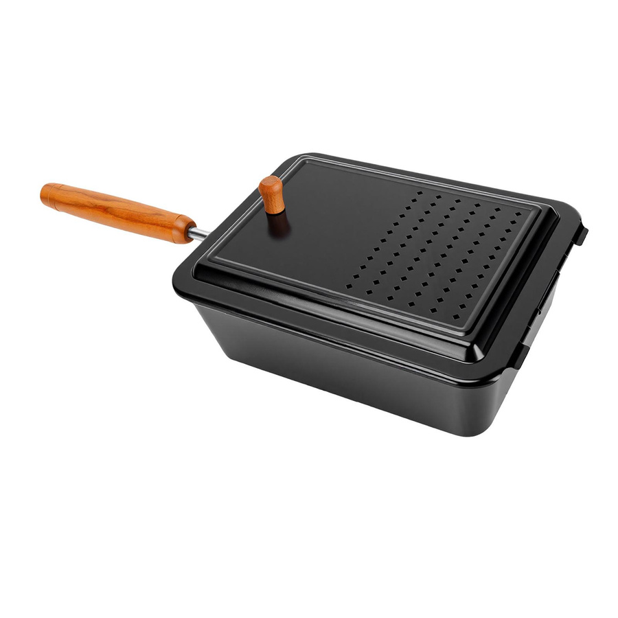 Popcorn Grillpfanne aus Eisen mit Antihaftbeschichtung und langem Holzgriff für Zuhause und Outdoor Camping - Bild 2