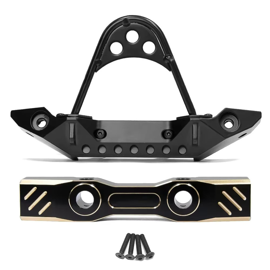 TIMEA Upgrade-Teil für 1/7 RC-Car-Kletterfahrzeuge, vorderer Querträger aus Messing und Metallstoßstange - Bild 2