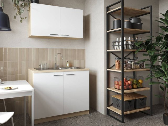 Respekta Küchenmöbel-Set Merle Modern in Weiß, B/H/T: 100 x 200 x 60 cm - Bild 3