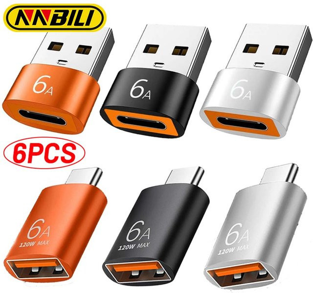 NNBILI USB 3.0 Adapter Set: USB-A auf USB-C und USB-C auf USB-A OTG Konverter in Schwarz - Bild 1