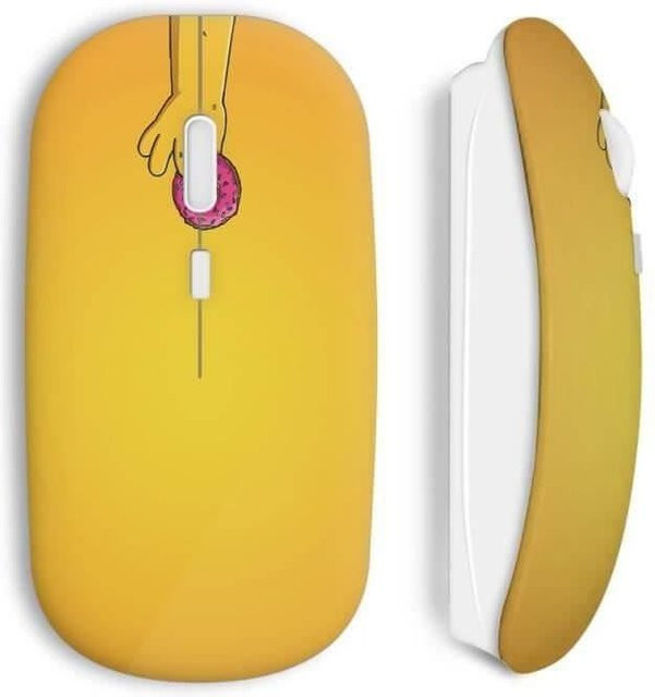 Kabellose Maus MANIACASE Shrek in Gelb mit WLAN-USB-Stick für Mac und PC - Bild 1
