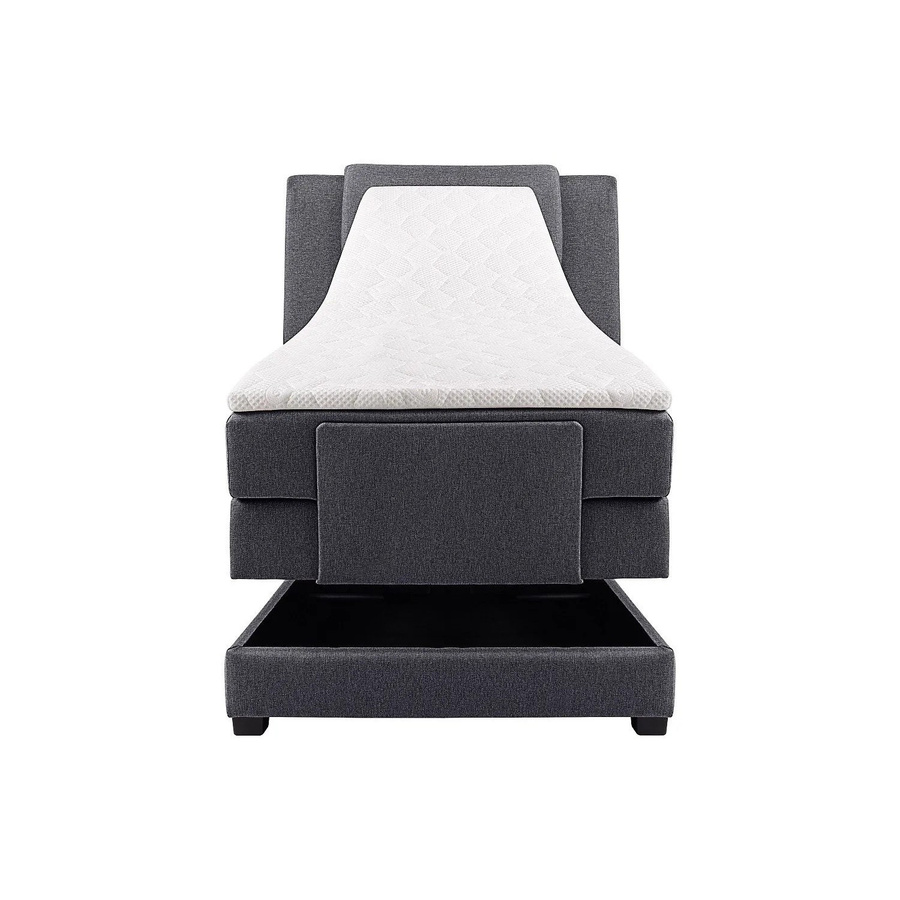 Vente-unique Boxspringbett Castel gepolstert in Anthrazitgrau B/T/H: 100 x 200 x 120 cm - Bild 2