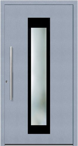KNOCK Aluminium-Haustür Marte in Grau mit Glaseinsatz, modern, RC2, Höhe: 210 cm, Breite: 100 cm - Bild 1