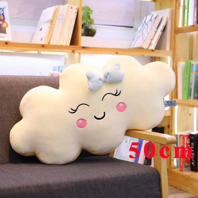 Yiran toy Kawaii Wolken Plüschkissen Weiß weiches Kuscheltier für Kinder und Mädchen - Bild 1