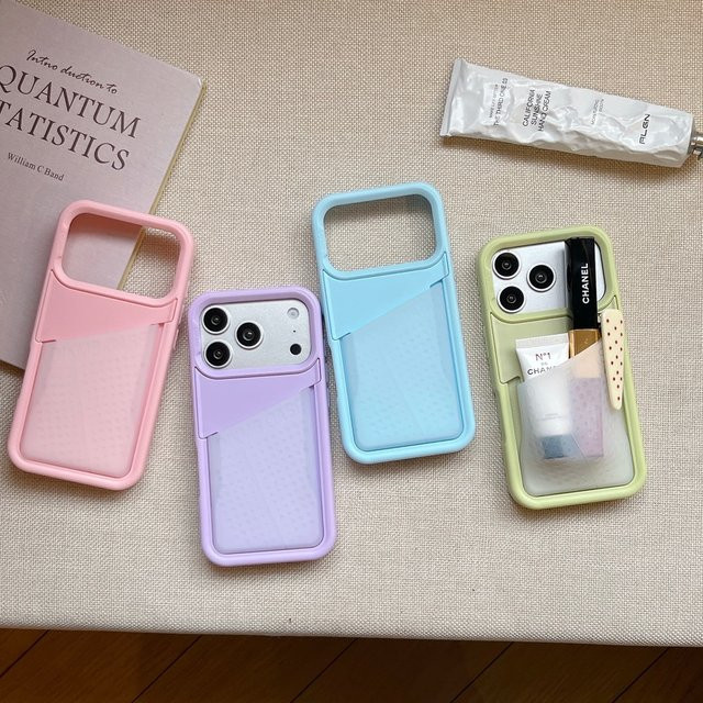 Ins-Style Silikon-Schutzhülle mit Stauraum für iPhone 17, iPhone 16 und iPhone 15 Pro Max in Purple - Bild 1