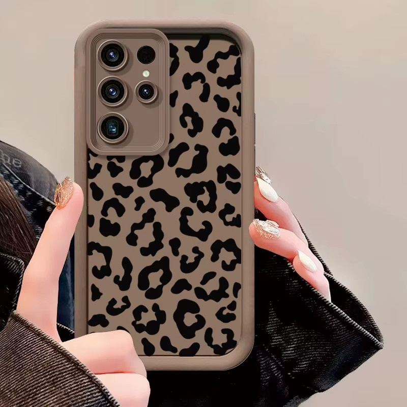 Samsung Handyhülle mit Leopardenmuster in Braun für A55 5G A54 A53 A35 A15 und weitere Modelle - Bild 2