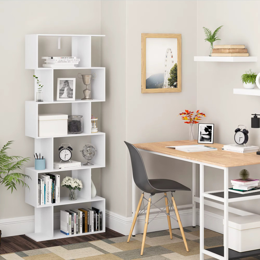 WOLTU Modernes Bücherregal mit 6 Aufbewahrungswürfeln, freistehendes Regal in Weiß für Wohnzimmer, Schlafzimmer und Büro - Bild 2