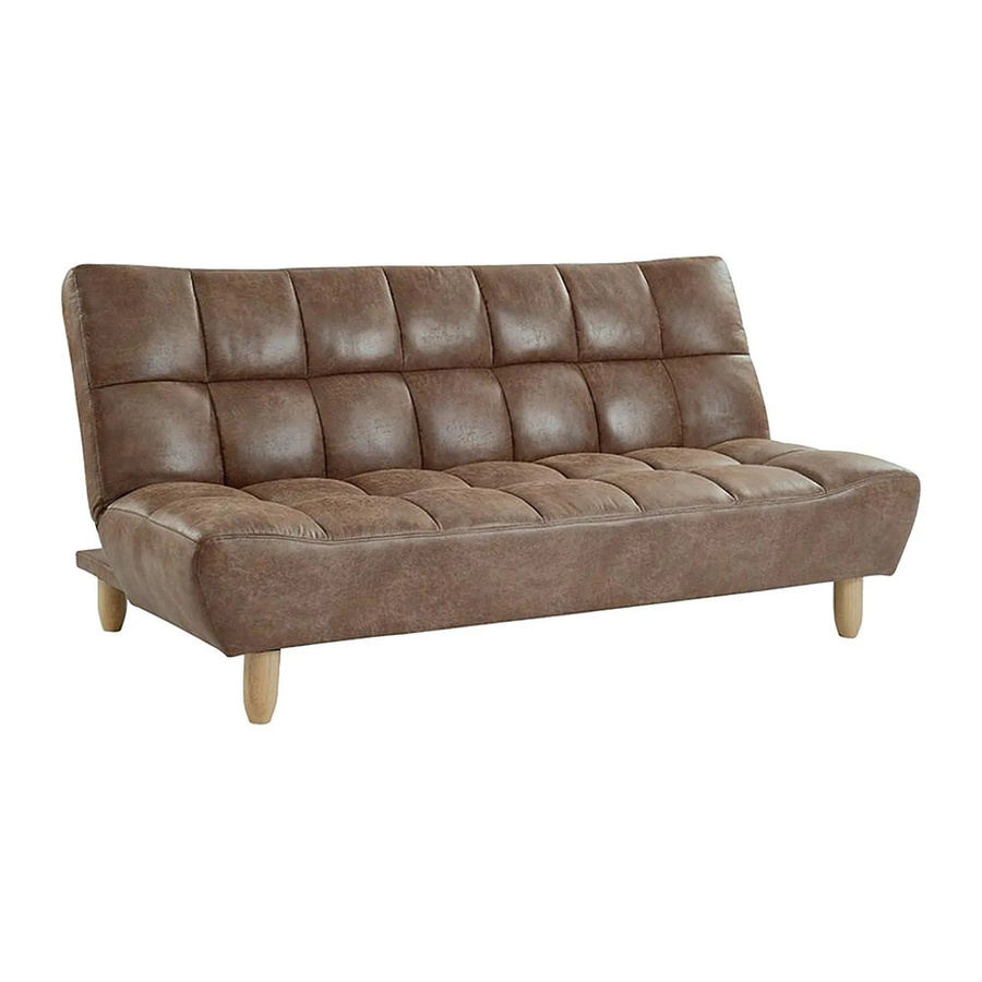 Schlafsofa Esteban von Vente-unique in Braun mit Microfaser und Vintage-Design, Breite: 182 cm - Bild 2