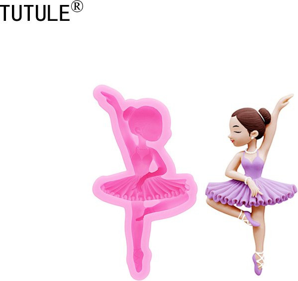TUTULE Silikonform Ballerina in Pink für Harz, Kühlschrankmagnete und Dessertdekorationen - Bild 1