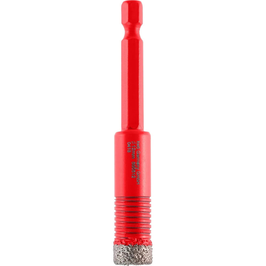 kwb Fliesenbohrer für 6-Kant Akkuschrauber in Rot, Durchmesser: 12 mm, Länge: 80 mm - Bild 2