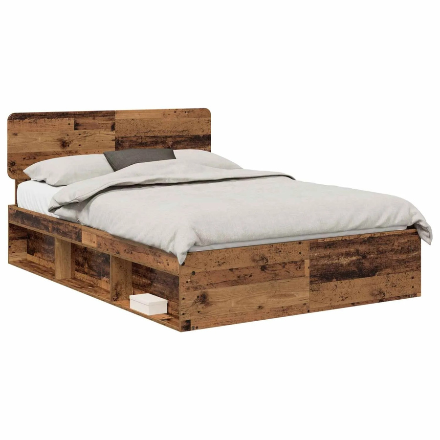 vidaXL Bettrahmen aus massivem Kiefernholz in Braun, B/T/H: 140 x 190 x 90 cm - Bild 2