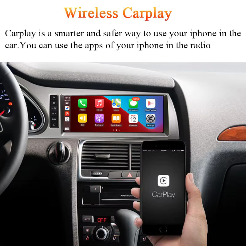 Bonroad Drahtloser Multimedia Player mit CarPlay und Android Auto für Audi A6 C6 4F 2005-2012 MMI 2G 3G in Schwarz mit Bluetooth und GPS - Bild 3
